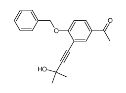 1-[4-Benzyloxy-3-(3-hydroxy-3-methyl-but-1-ynyl)-phenyl]-ethanone Structure