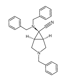 (1R,5S,6r)-3-benzyl-6-(dibenzylamino)-3-azabicyclo[3.1.0]hexane-6-carbonitrile Structure