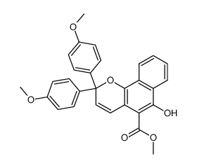 methyl 6-hydroxy-2,2-bis(4-methoxyphenyl)-2H-naphtho[1,2-b]pyran-5-carboxylate结构式