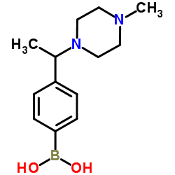 (4-(1-(4-甲基哌嗪-1-基)乙基)苯基)硼酸结构式