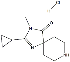 2-Cyclopropyl-3-methyl-1,3,8-triazaspiro[4.5]dec-1-en-4-one hydrochloride结构式