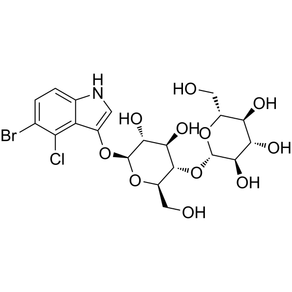 5-溴-4-氯-3-吲哚-β-D-纤维二糖苷结构式