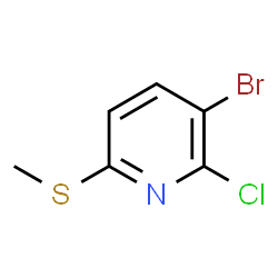 3-Bromo-2-chloro-6-(methylthio)pyridine结构式