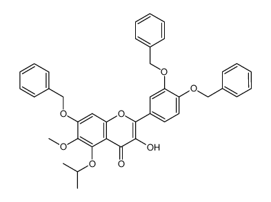 7-(benzyloxy)-2-(3,4-bis(benzyloxy)phenyl)-3-hydroxy-5-isopropoxy-6-methoxy-4H-chromen-4-one结构式