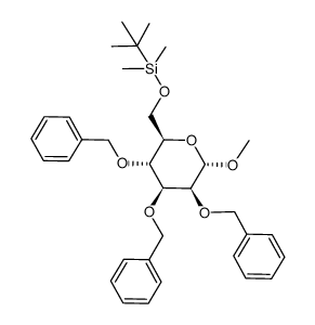 Methyl-6-O-(tert.-butyldimethylsilyl)-2,3,4-tri-O-benzyl-α-D-mannopyranoside结构式