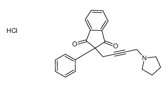 2-phenyl-2-(4-pyrrolidin-1-ylbut-2-ynyl)indene-1,3-dione,hydrochloride Structure