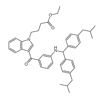 ethyl 4-(3-(3-(bis(4-isobutylphenyl)methylamino)benzoyl)-1H-indol-1-yl)butyrate Structure