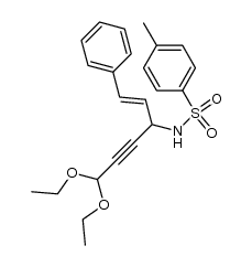 (E)-N-(4,4'-diethoxy-1-styrylbut-2-ynyl)-4-toluenesulfonamide结构式