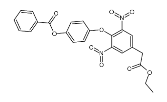 4-(4-Benzoyloxy-phenoxy)-3,5-dinitro-phenylessigsaeure-ethylester Structure