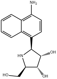 3,4-Pyrrolidinediol, 2-(4-amino-1-naphthalenyl)-5-(hydroxymethyl)-, (2S,3S,4R,5R)-结构式