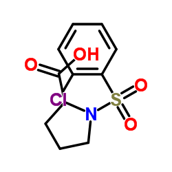 1-[(2-CHLOROPHENYL)SULFONYL]-2-PYRROLIDINECARBOXYLIC ACID结构式