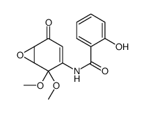 N-(2,2-dimethoxy-5-oxo-7-oxabicyclo[4.1.0]hept-3-en-3-yl)-2-hydroxybenzamide结构式