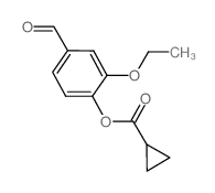 2-Ethoxy-4-formylphenyl cyclopropanecarboxylate结构式