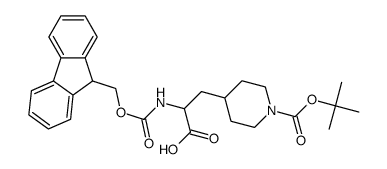 N-α-FMOC-β-(1-BOC-PIPERIDIN-4-YL)-D,L-ALANINE structure