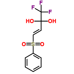 (E)-1,1,1-trifluoro-4-(phenylsulfonyl)but-3-ene-2,2-diol结构式