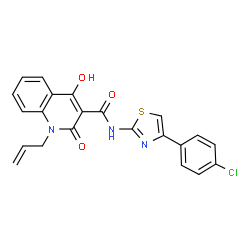 N-[4-(4-chlorophenyl)-1,3-thiazol-2-yl]-4-hydroxy-2-oxo-1-prop-2-enyl-1,2-dihydroquinoline-3-carboxamide结构式