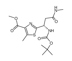 2-(1-tert-butoxycarbonylamino-2-methylcarbamoylethyl)-5-methylthiazole-4-carboxylic acid methyl ester结构式