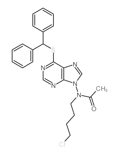 Acetamide,N-(4-chlorobutyl)-N-[6-[(diphenylmethyl)thio]-9H-purin-9-yl]- Structure