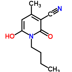 N-丁基-3-氰基-4-甲基-6-羟基-2-吡啶酮结构式