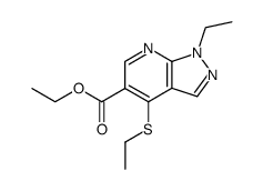 1H-Pyrazolo(3,4-b)pyridine-5-carboxylic acid, 1-ethyl-4-(ethylthio)-,ethyl ester结构式