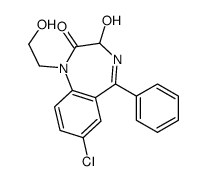 7-chloro-3-hydroxy-1-(2-hydroxyethyl)-5-phenyl-3H-1,4-benzodiazepin-2-one Structure
