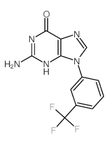 6H-Purin-6-one,2-amino-1,9-dihydro-9-[3-(trifluoromethyl)phenyl]- Structure