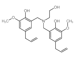 2-[[2-hydroxyethyl-[(2-hydroxy-3-methoxy-5-prop-2-enyl-phenyl)methyl]amino]methyl]-6-methoxy-4-prop-2-enyl-phenol结构式