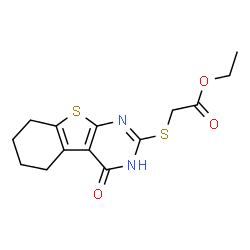 ethyl 2-((4-oxo-3,4,5,6,7,8-hexahydrobenzo[4,5]thieno[2,3-d]pyrimidin-2-yl)thio)acetate结构式