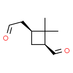 Cyclobutaneacetaldehyde, 3-formyl-2,2-dimethyl-, (1R,3R)-rel- (9CI) Structure