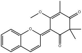 (6E)-6-(2H-1-Benzopyran-2-ylidene)-5-methoxy-2,2,4-trimethyl-4-cyclohexene-1,3-dione picture