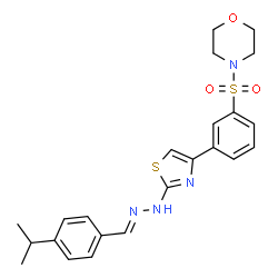 4-{[3-(2-{(2E)-2-[4-(propan-2-yl)benzylidene]hydrazinyl}-1,3-thiazol-4-yl)phenyl]sulfonyl}morpholine结构式