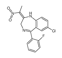 7-chloro-5-(2-fluoro-phenyl)-2-(1-nitro-ethylidene)-2,3-dihydro-1H-benzo[e][1,4]diazepine结构式