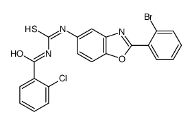 N-[[2-(2-bromophenyl)-1,3-benzoxazol-5-yl]carbamothioyl]-2-chlorobenzamide Structure