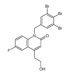 4-(2-hydroxyethyl)-6-fluoro-1-(3,4,5-tribromobenzyl)-1,2-dihydro-2-oxoquinoline Structure