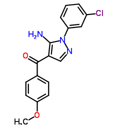 (5-AMINO-1-(3-CHLOROPHENYL)-1H-PYRAZOL-4-YL)(4-METHOXYPHENYL)METHANONE structure