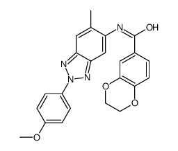 N-[2-(4-methoxyphenyl)-6-methylbenzotriazol-5-yl]-2,3-dihydro-1,4-benzodioxine-6-carboxamide结构式