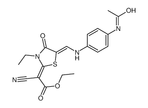 {5-[(4-Acetylamino-phenylamino)-methylene]-3-ethyl-4-oxo-thiazolidin-2-ylidene}-cyano-acetic acid ethyl ester picture