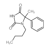 2,4-Imidazolidinedione,1-butyl-5-methyl-5-phenyl-结构式