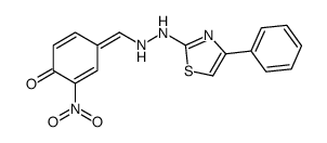 (4Z)-2-nitro-4-[[2-(4-phenyl-1,3-thiazol-2-yl)hydrazinyl]methylidene]cyclohexa-2,5-dien-1-one Structure