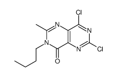 3-butyl-6,8-dichloro-2-methylpyrimido[5,4-d]pyrimidin-4-one结构式