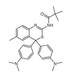 N-[4,4-bis-(4-dimethylamino-phenyl)-6-methyl-4H-benzo[d][1,3]thiazin-2-yl]-2,2-dimethyl-propionamide Structure