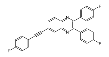 2,3-bis(4-fluorophenyl)-6-[2-(4-fluorophenyl)ethynyl]quinoxaline Structure