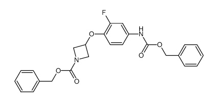 3-(4-Benzyloxycarbonylamino-2-fluoro-phenoxy)-azetidine-1-carboxylic acid benzyl ester结构式