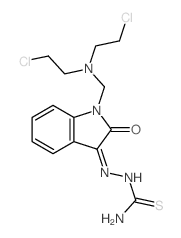 [[1-[bis(2-chloroethyl)aminomethyl]-2-oxo-indol-3-ylidene]amino]thiourea结构式