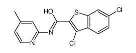 3,6-dichloro-N-(4-methylpyridin-2-yl)-1-benzothiophene-2-carboxamide结构式