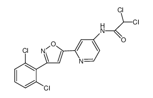 2,2-DICHLORO-N- [2- [3- (2, 6-DICHLOROPHENYL)-5-ISOXAZOLYL]- (4-PYRIDYL)] Acetamide Structure