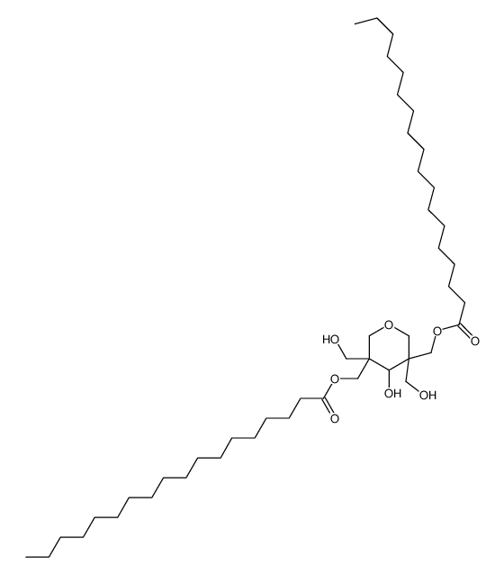 Bis(octadecanoic acid)[[tetrahydro-4-hydroxy-3,5-bis(hydroxymethyl)-2H-pyran]-3,5-diyl]bis(methylene) ester结构式