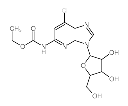 Carbamic acid,(7-chloro-3-b-D-ribofuranosyl-3H-imidazo[4,5-b]pyridin-5-yl)-,ethyl ester (9CI)结构式