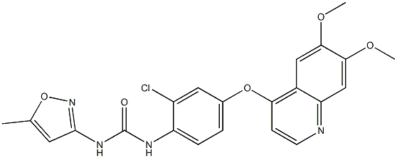 1-(2-chloro-4-((6,7-dimethoxyquinolin-4-yl)oxy)phenyl)-3-(5-methylisoxazol-3-yl)urea结构式