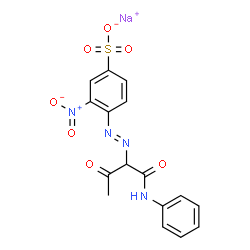 sodium 3-nitro-4-[[1-(phenylcarbamoyl)acetonyl]azo]benzenesulphonate structure